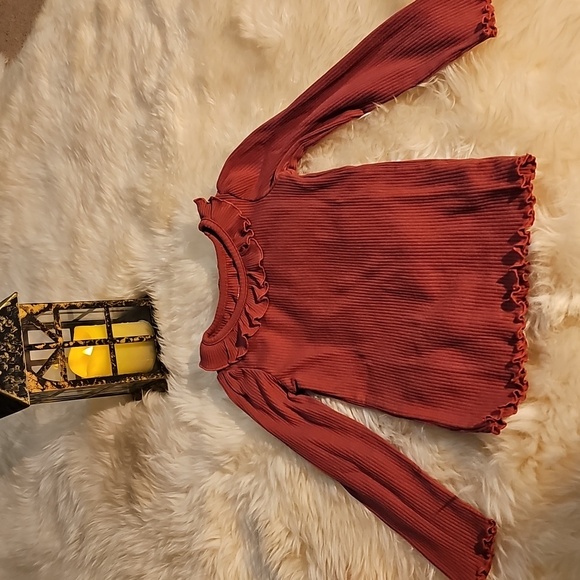 Kids' Rust and Peach Ruffle Tops - Picture 5 of 9